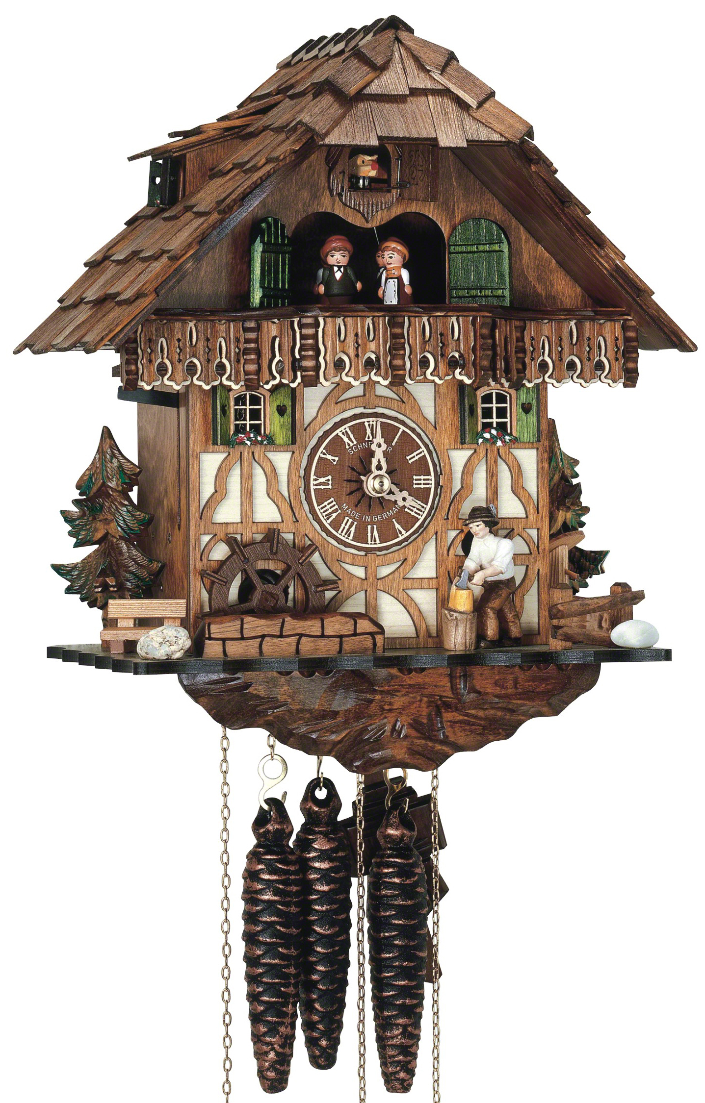 Horloge coucou en Chalet mouvement 1 jour 33cm de Anton Schneider | Cuckoo-Palace